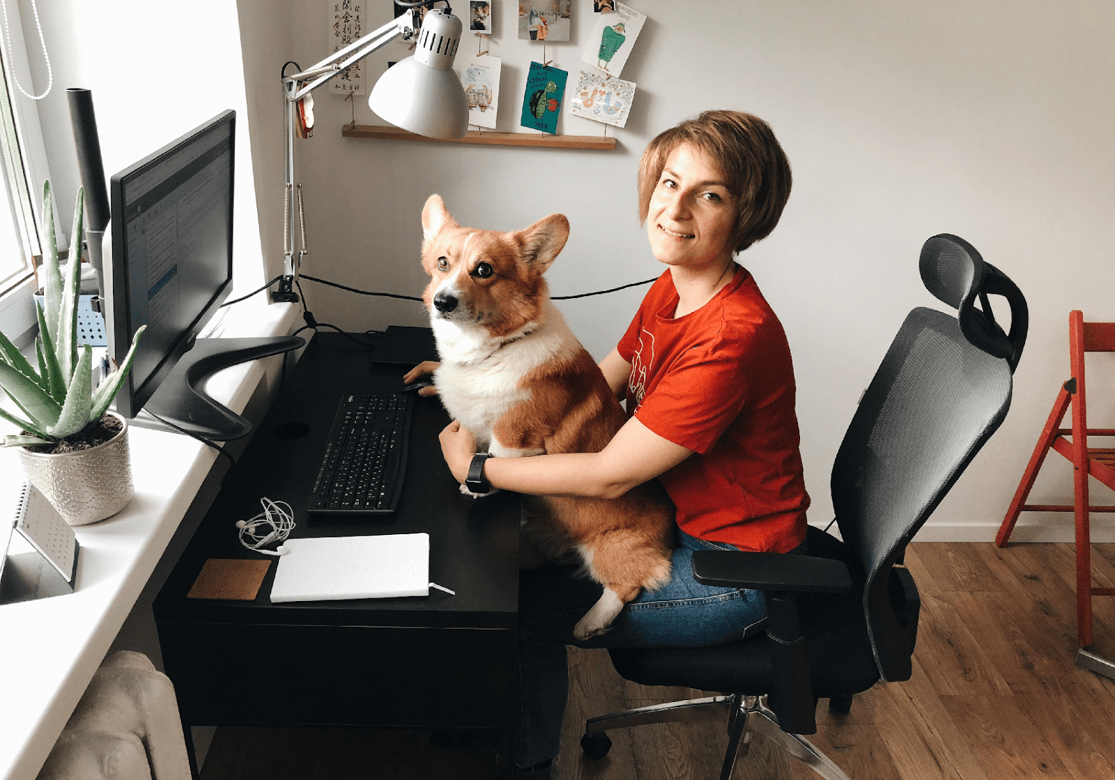 Anastasiya Eroho et son corgi